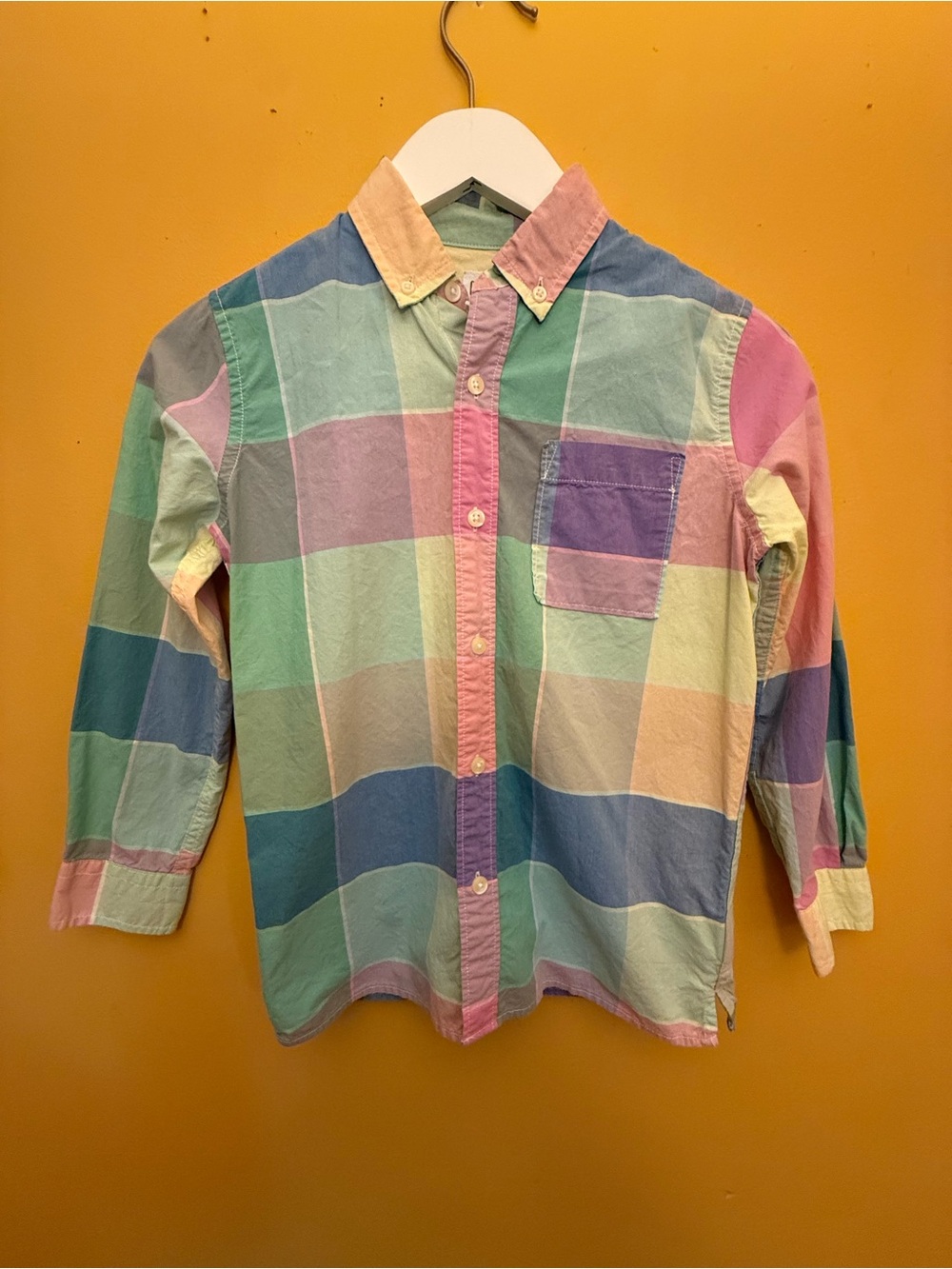 Kids Gap Pastel Plaid Button-Up Shirt - Multicolor